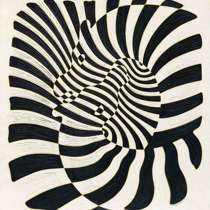 “Zebra su fondo bianco” — Victor Vasarely